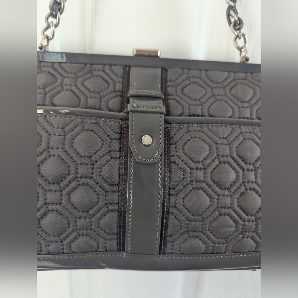 Vera Bradley Quilted & Patent Woven Chain Strap Handbag - Picture 6 of 11